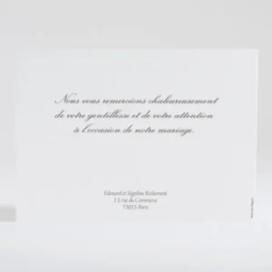 Remerciements mariage Traditionnel triptyque*Faire-part Elégant Clearance