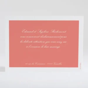 Remerciements mariage Tradi rectangle couleur*Faire-part Elégant Sale