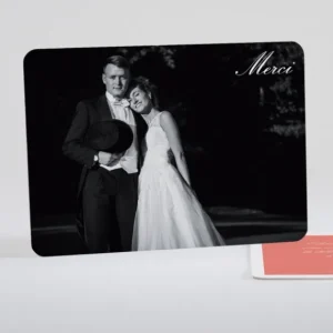 Remerciements mariage Tradi rectangle couleur*Faire-part Elégant Sale