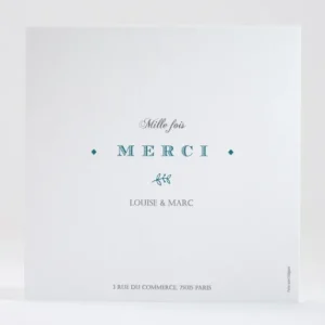 Remerciements mariage Typographies*Faire-part Elégant New