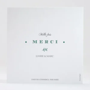 Remerciements mariage Typographies*Faire-part Elégant New