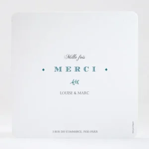 Remerciements mariage Typographies*Faire-part Elégant New