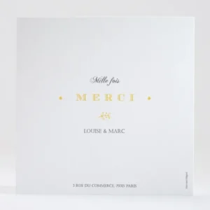 Remerciements mariage Typographies*Faire-part Elégant New