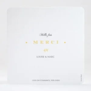 Remerciements mariage Typographies*Faire-part Elégant New