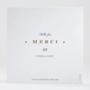 Remerciements mariage Typographies*Faire-part Elégant New
