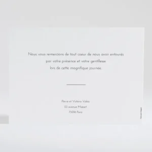 Remerciements mariage Un grand merci*Faire-part Elégant Fashion