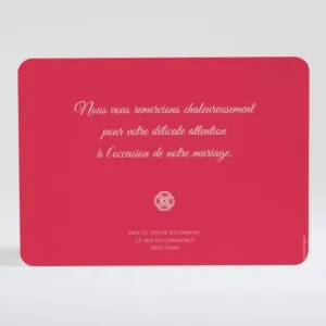 Remerciements mariage Uni & chic*Faire-part Elégant Clearance