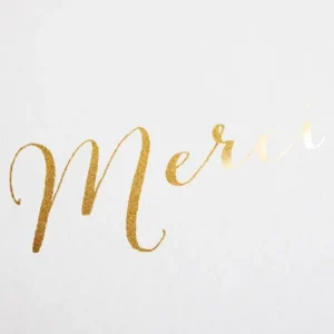 Remerciements mariage Vierge Merci Rond*Faire-part Elégant Fashion