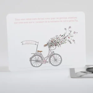 Remerciements naissance A bicyclette*Faire-part Elégant Online