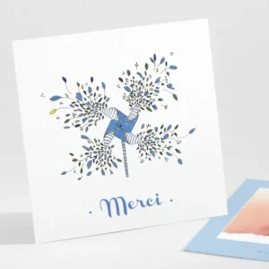 Remerciements naissance Brise de fleurs*Faire-part Elégant Sale