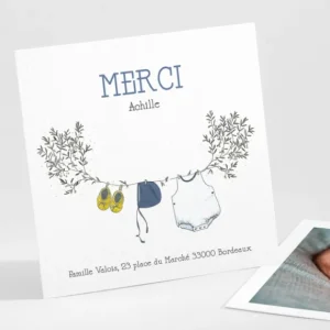 Remerciements naissance Branche de douceur*Faire-part Elégant Fashion