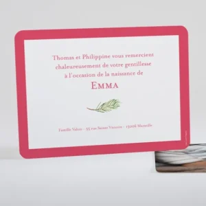 Remerciements naissance Branche de pin*Faire-part Elégant Hot