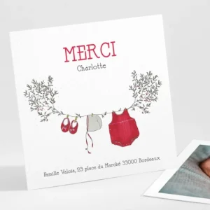 Remerciements naissance Branche de douceur*Faire-part Elégant Fashion