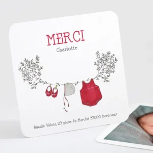 Remerciements naissance Branche de douceur*Faire-part Elégant Fashion