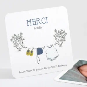 Remerciements naissance Branche de douceur*Faire-part Elégant Fashion