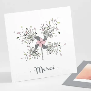 Remerciements naissance Brise de fleurs*Faire-part Elégant Sale
