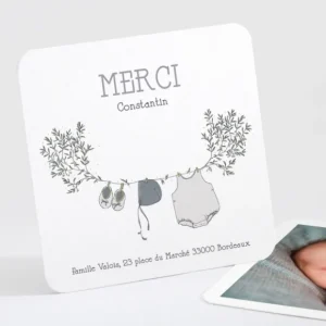 Remerciements naissance Branche de douceur*Faire-part Elégant Fashion