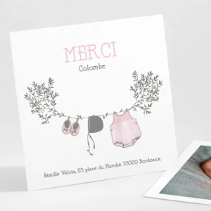 Remerciements naissance Branche de douceur*Faire-part Elégant Fashion