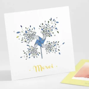 Remerciements naissance Brise de fleurs*Faire-part Elégant Sale