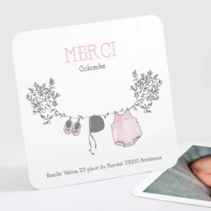 Remerciements naissance Branche de douceur*Faire-part Elégant Fashion