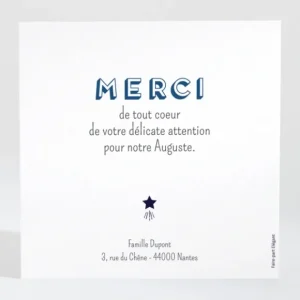 Remerciements naissance Celeste*Faire-part Elégant Online