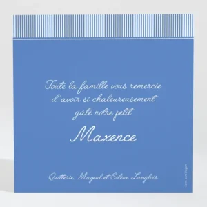Remerciements naissance Cadre photo noeud elegant*Faire-part Elégant New