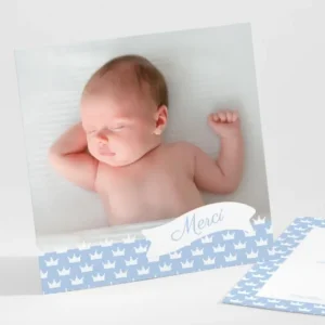 Remerciements naissance Couronnes*Faire-part Elégant Online