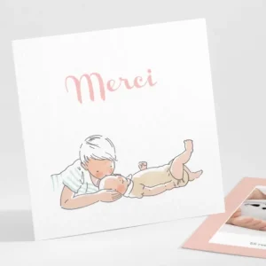 Remerciements naissance Calin frangin*Faire-part Elégant Sale
