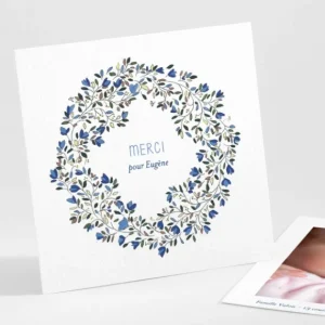 Remerciements naissance Couronne en fleurs*Faire-part Elégant Fashion