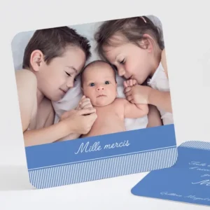 Remerciements naissance Cadre photo noeud elegant*Faire-part Elégant New