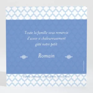 Remerciements naissance Croix ajouree*Faire-part Elégant Clearance