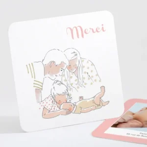 Remerciements naissance Calin parents*Faire-part Elégant Hot