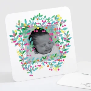 Remerciements naissance Cherry cherry vif*Faire-part Elégant Fashion