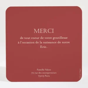 Remerciements naissance Couronne*Faire-part Elégant Online