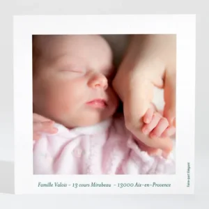 Remerciements naissance Couronne en fleurs*Faire-part Elégant Fashion