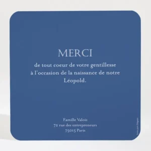 Remerciements naissance Couronne*Faire-part Elégant Online