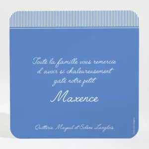 Remerciements naissance Cadre photo noeud elegant*Faire-part Elégant New