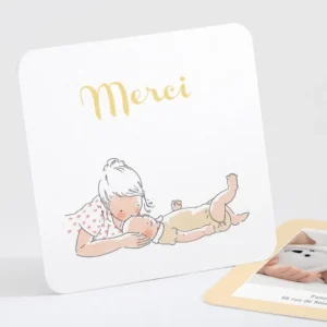Remerciements naissance Calin frangine*Faire-part Elégant Sale