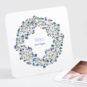 Remerciements naissance Couronne en fleurs*Faire-part Elégant Fashion