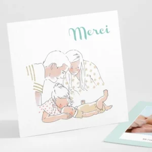 Remerciements naissance Calin parents*Faire-part Elégant Hot