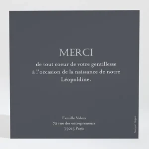 Remerciements naissance Couronne*Faire-part Elégant Online