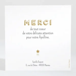 Remerciements naissance Celeste*Faire-part Elégant Online
