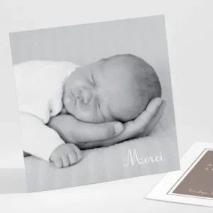 Remerciements naissance Cadre sobre et elegant*Faire-part Elégant Online