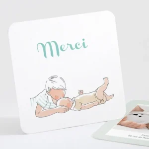 Remerciements naissance Calin frangin*Faire-part Elégant Sale