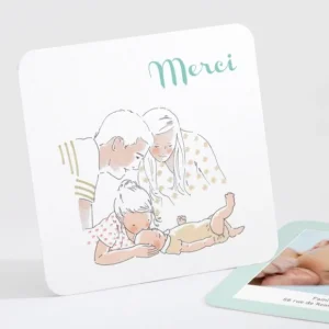 Remerciements naissance Calin parents*Faire-part Elégant Hot