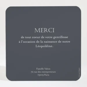 Remerciements naissance Couronne*Faire-part Elégant Online
