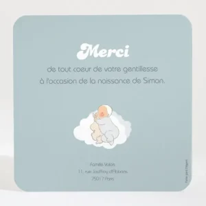 Remerciements naissance Chou*Faire-part Elégant Best