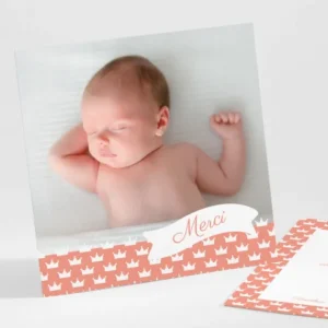 Remerciements naissance Couronnes*Faire-part Elégant Online