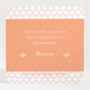 Remerciements naissance Croix ajouree*Faire-part Elégant Clearance