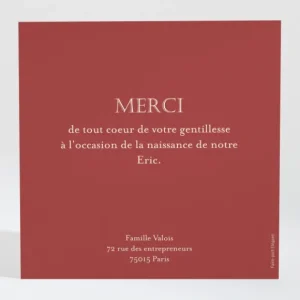 Remerciements naissance Couronne*Faire-part Elégant Online